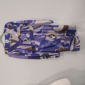 Suzi Chin for Maggy Boutique abstract retro dress size 6 purple